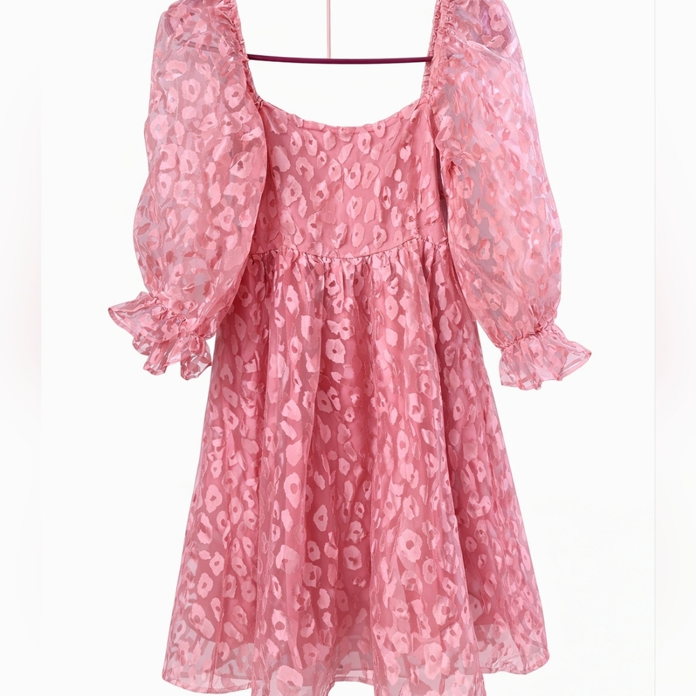 Entro Pink Floral Animal Print Midi Dress Size Small